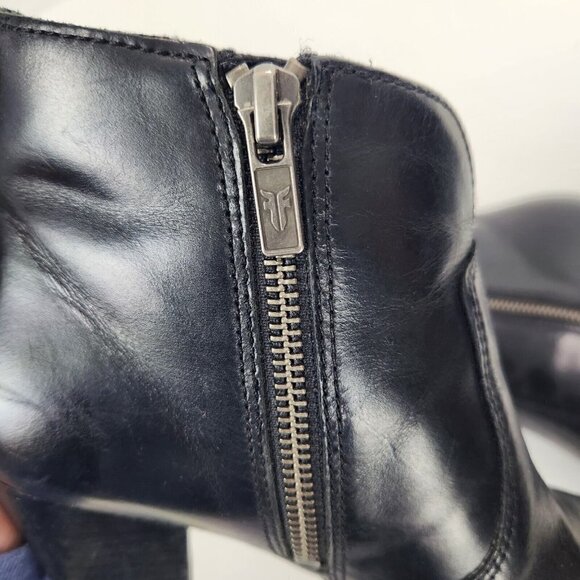 Frye Jennifer Heeled Western Ankle Boot Womens 6.5 Black Leather Pointed Toe - Picture 8 of 13